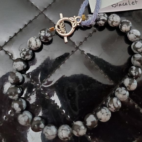 Jewelry - Snowflake Obsidian Bracelet
